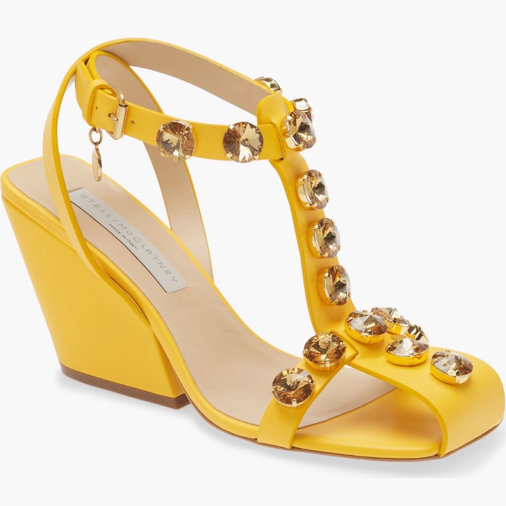 Stella McCartney Cowboy Crystal Embellished T-Strap Sandals